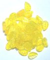 50 14mm Marble Crystal & Yellow Leaf Beads